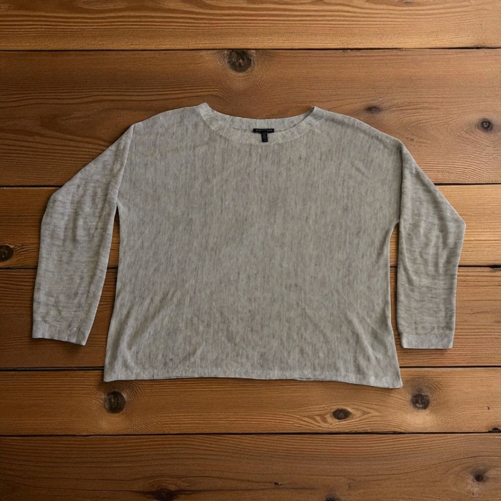 Eileen Fisher Beige Textured Knit Top